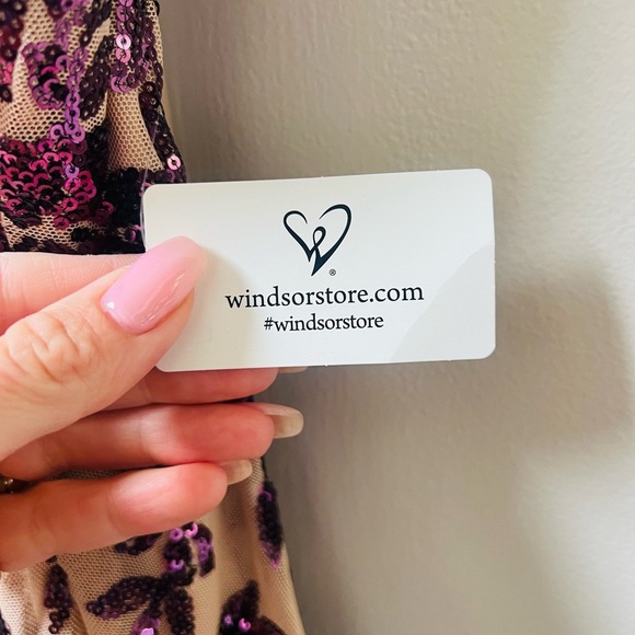 NWT Windsor purple and nude Slit Maxi Gown size small - Picture 7 of 12